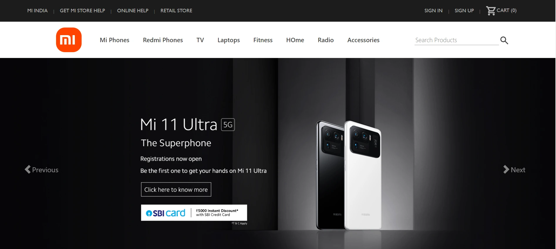 MI Store clone screenshot